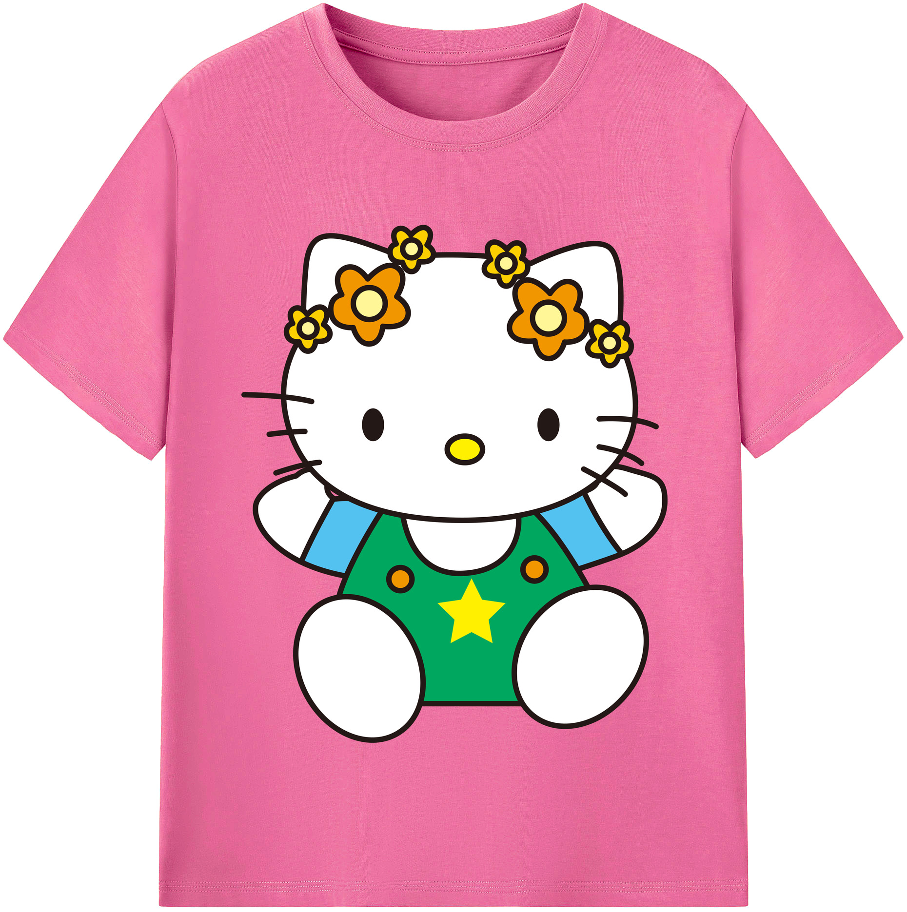 （画像用） Hello Kitty ハローキティ レディースカジュアルプリントTシャツ（綿100％）